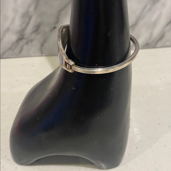 Elegant Vintage alpaca Mexico Mother of Pearl Silver Bracelet - Picture 4 of 7